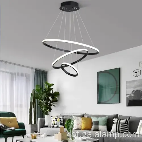 Sala de estar de luxo decorativo anel círculo pingente